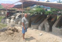 Siap Hadapi Lomba Desa, Kades Korowou Bikin Nama Desa Dari Batu – Semen