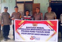 Polsek Pamona Timur Tebar Kepedulian untuk Lansia