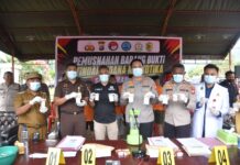 Polres Morut Musnahkan 366 Gram Sabu, Empat Kasus Diungkap